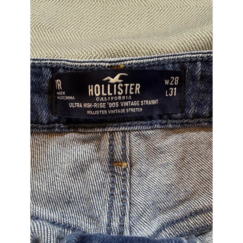Hollister W Jeans IS 28/31 Ultra High-Rise Stacked Vtg. Straight Checkered - Picture 3 of 9